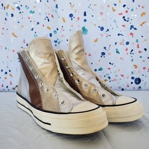 Converse shiny high tops no laces